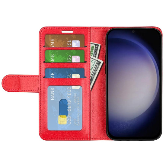 For Samsung Galaxy S24+ 5G R64 Texture Horizontal Flip Leather Phone Case(Red)