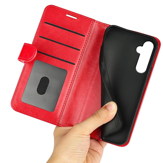For Samsung Galaxy S24+ 5G R64 Texture Horizontal Flip Leather Phone Case(Red)