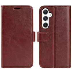 For Samsung Galaxy S24+ 5G R64 Texture Horizontal Flip Leather Phone Case(Brown)