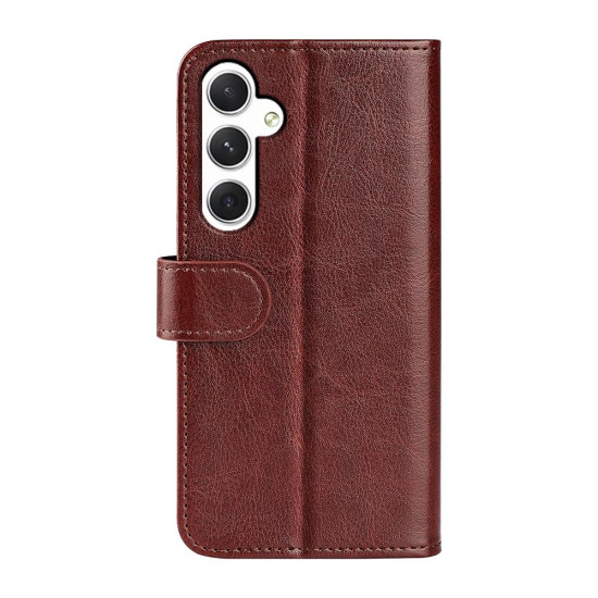 For Samsung Galaxy S24+ 5G R64 Texture Horizontal Flip Leather Phone Case(Brown)