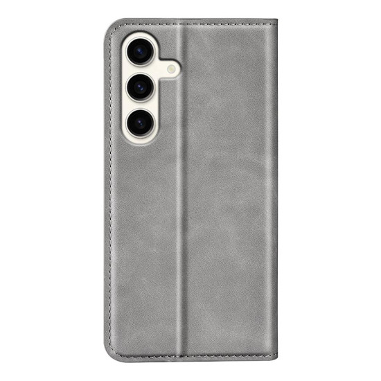 For Samsung Galaxy S24+ 5G Retro-skin Magnetic Suction Leather Phone Case(Grey)
