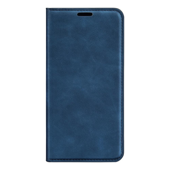For Samsung Galaxy S24+ 5G Retro-skin Magnetic Suction Leather Phone Case(Dark Blue)