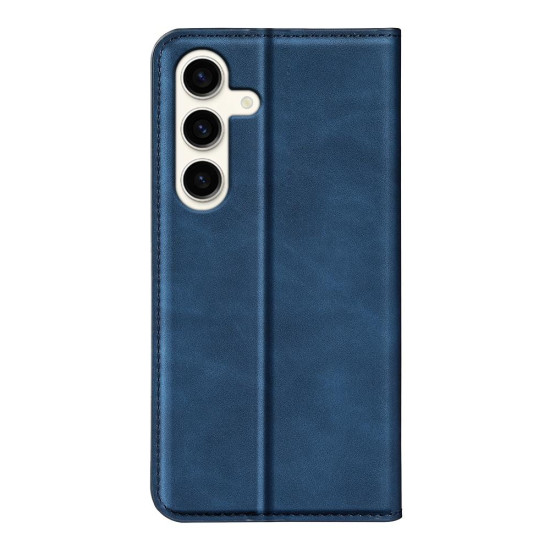 For Samsung Galaxy S24+ 5G Retro-skin Magnetic Suction Leather Phone Case(Dark Blue)