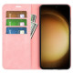 For Samsung Galaxy S24+ 5G Retro-skin Magnetic Suction Leather Phone Case(Pink)