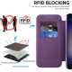 For Samsung Galaxy S24+ 5G Shield MagSafe RFID Anti-theft Rhombus Leather Phone Case(Purple)