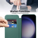 For Samsung Galaxy S24+ 5G Shield MagSafe RFID Anti-theft Rhombus Leather Phone Case(Green)