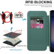 For Samsung Galaxy S24+ 5G Shield MagSafe RFID Anti-theft Rhombus Leather Phone Case(Green)