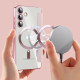 For Samsung Galaxy S24+ 5G Shield MagSafe RFID Anti-theft Rhombus Leather Phone Case(Pink)
