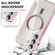 For Samsung Galaxy S24+ 5G Shield MagSafe RFID Anti-theft Rhombus Leather Phone Case(Pink)