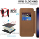For Samsung Galaxy S24+ 5G Shield MagSafe RFID Anti-theft Rhombus Leather Phone Case(Brown)