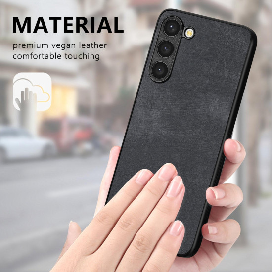 For Samsung Galaxy S23+ 5G Vintage Leather PC Back Cover Phone Case(Black)