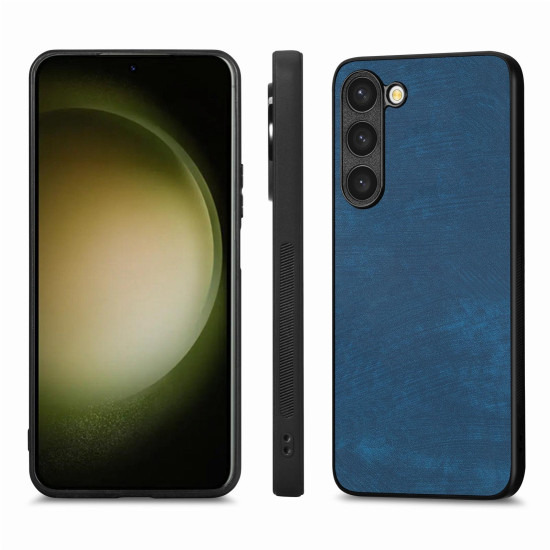 For Samsung Galaxy S23+ 5G Vintage Leather PC Back Cover Phone Case(Blue)