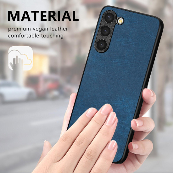 For Samsung Galaxy S23+ 5G Vintage Leather PC Back Cover Phone Case(Blue)