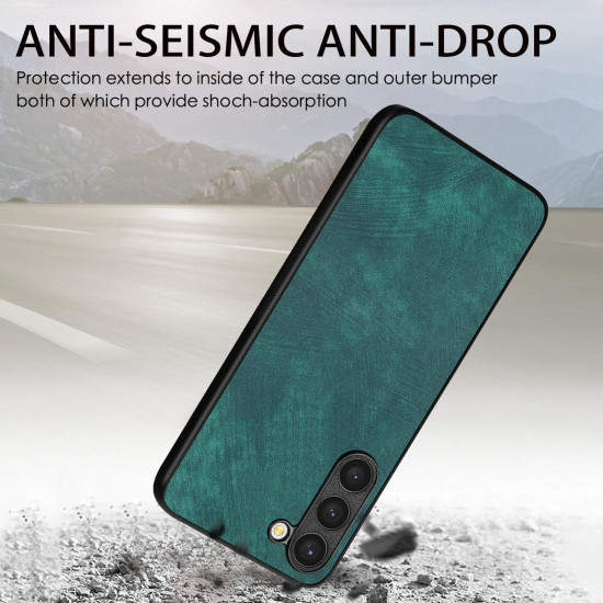 For Samsung Galaxy S23+ 5G Vintage Leather PC Back Cover Phone Case(Green)
