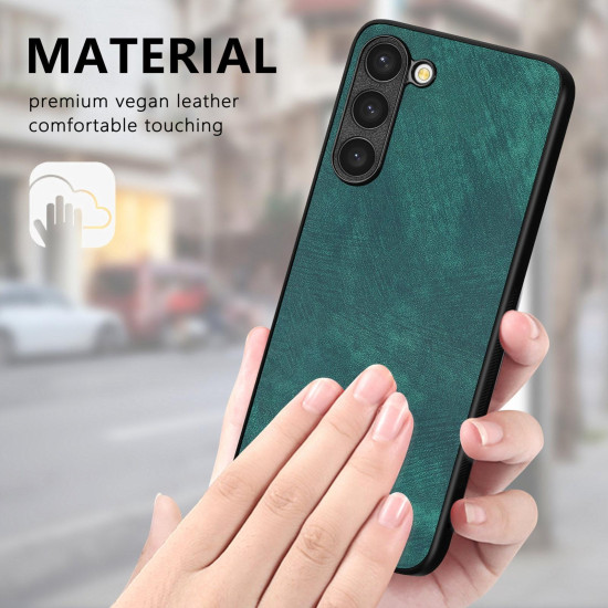 For Samsung Galaxy S23+ 5G Vintage Leather PC Back Cover Phone Case(Green)