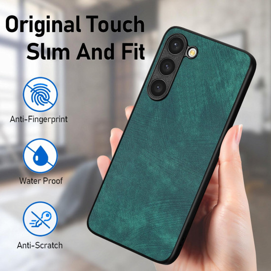 For Samsung Galaxy S23+ 5G Vintage Leather PC Back Cover Phone Case(Green)