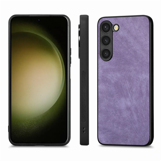 For Samsung Galaxy S23+ 5G Vintage Leather PC Back Cover Phone Case(Purple)
