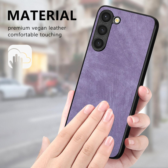 For Samsung Galaxy S23+ 5G Vintage Leather PC Back Cover Phone Case(Purple)