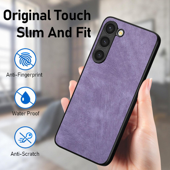 For Samsung Galaxy S23+ 5G Vintage Leather PC Back Cover Phone Case(Purple)