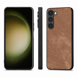 For Samsung Galaxy S23+ 5G Vintage Leather PC Back Cover Phone Case(Brown)