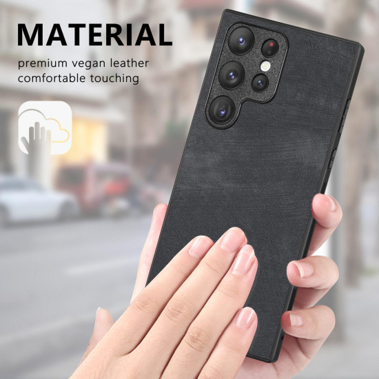 For Samsung Galaxy S24+ 5G Vintage Leather PC Back Cover Phone Case(Black)
