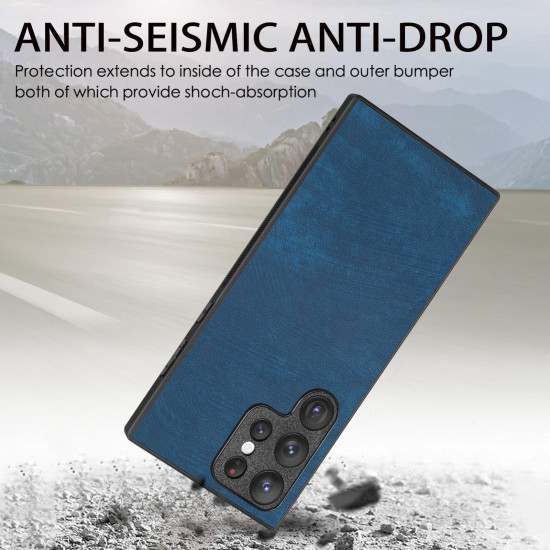 For Samsung Galaxy S24+ 5G Vintage Leather PC Back Cover Phone Case(Blue)