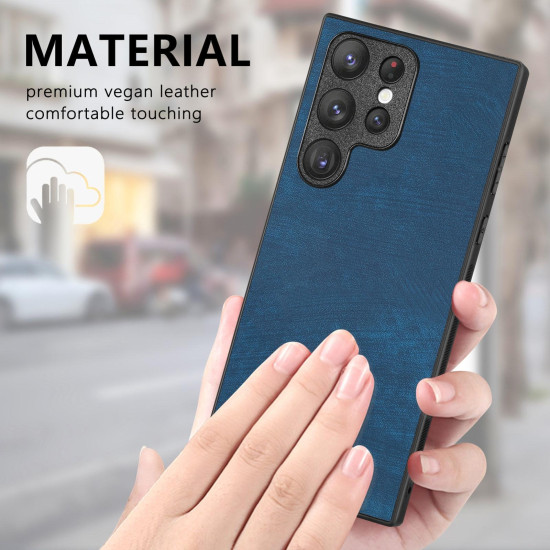 For Samsung Galaxy S24+ 5G Vintage Leather PC Back Cover Phone Case(Blue)