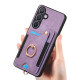 For Samsung Galaxy S24+ 5G Retro Skin-feel Ring Multi-card Wallet Phone Case(Purple)