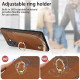 For Samsung Galaxy S24+ 5G Cross Leather Ring Vertical Zipper Wallet Back Phone Case(Brown)