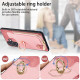 For Samsung Galaxy S24+ 5G Cross Leather Ring Vertical Zipper Wallet Back Phone Case(Pink)