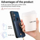 For Samsung Galaxy S24+ 5G Cross Leather Ring Vertical Zipper Wallet Back Phone Case(Blue)