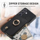 For Samsung Galaxy S24+ 5G Cross Leather Ring Vertical Zipper Wallet Back Phone Case(Black)