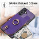 For Samsung Galaxy S24+ 5G Cross Leather Ring Vertical Zipper Wallet Back Phone Case(Purple)