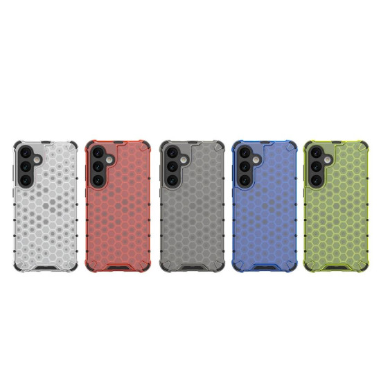 For Samsung Galaxy S24+ 5G Shockproof Honeycomb Phone Case(Blue)
