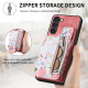 For Samsung Galaxy S24+ 5G Retro Painted Zipper Wallet Back Phone Case(Pink)
