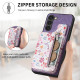 For Samsung Galaxy S24+ 5G Retro Painted Zipper Wallet Back Phone Case(Purple)