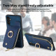 For Samsung Galaxy S24+ 5G Cross Leather Ring Vertical Zipper Wallet Back Phone Case(Blue)