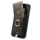 For Samsung Galaxy S24+ 5G Retro Splitable Magnetic Card Bag Leather Phone Case(Black)