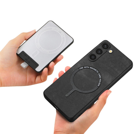 For Samsung Galaxy S24+ 5G Retro Splitable Magnetic Card Bag Leather Phone Case(Black)
