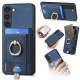 For Samsung Galaxy S24+ 5G Retro Splitable Magnetic Card Bag Leather Phone Case(Blue)