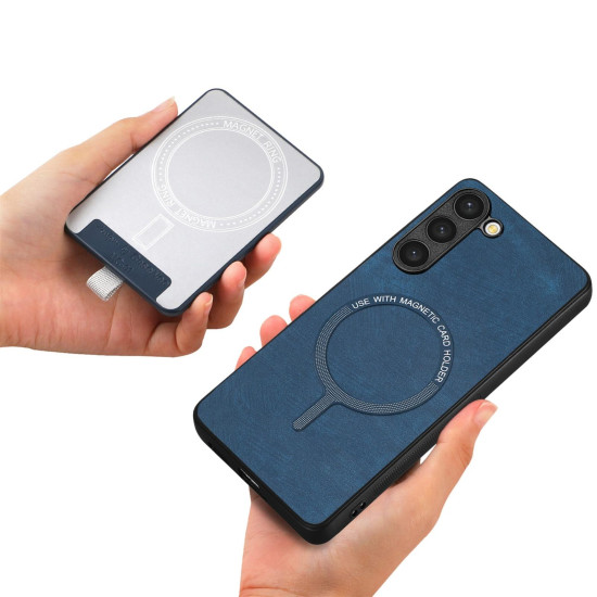 For Samsung Galaxy S24+ 5G Retro Splitable Magnetic Card Bag Leather Phone Case(Blue)