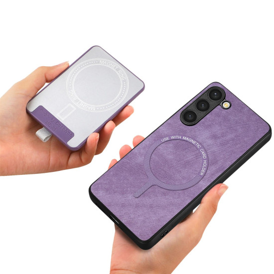 For Samsung Galaxy S24+ 5G Retro Splitable Magnetic Card Bag Leather Phone Case(Purple)