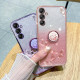 For Samsung Galaxy S24+ 5G Gradient Glitter Immortal Flower Ring All-inclusive Phone Case(Pink)