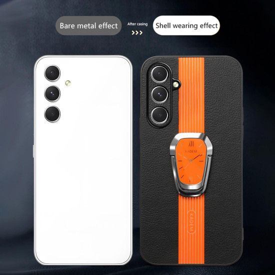 For Samsung Galaxy S24+ 5G Magnetic Litchi Leather Back Phone Case with Holder(Black)