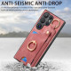 For Samsung Galaxy S24+ 5G Retro Skin-feel Ring Card Bag Phone Case with Hang Loop(Pink)
