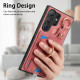 For Samsung Galaxy S24+ 5G Retro Skin-feel Ring Card Bag Phone Case with Hang Loop(Pink)