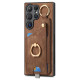 For Samsung Galaxy S24+ 5G Retro Skin-feel Ring Card Bag Phone Case with Hang Loop(Brown)