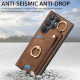 For Samsung Galaxy S24+ 5G Retro Skin-feel Ring Card Bag Phone Case with Hang Loop(Brown)