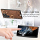 For Samsung Galaxy S24+ 5G Retro Skin-feel Ring Card Bag Phone Case with Hang Loop(Brown)