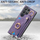 For Samsung Galaxy S24+ 5G Retro Skin-feel Ring Card Bag Phone Case with Hang Loop(Purple)
